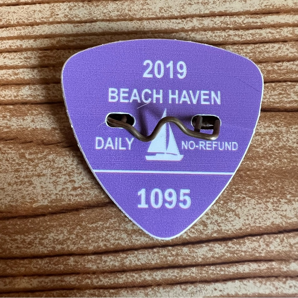 2019 Seasonal Beach Badge Tag Beach Haven LBI NJ Long Beach Island Vacation